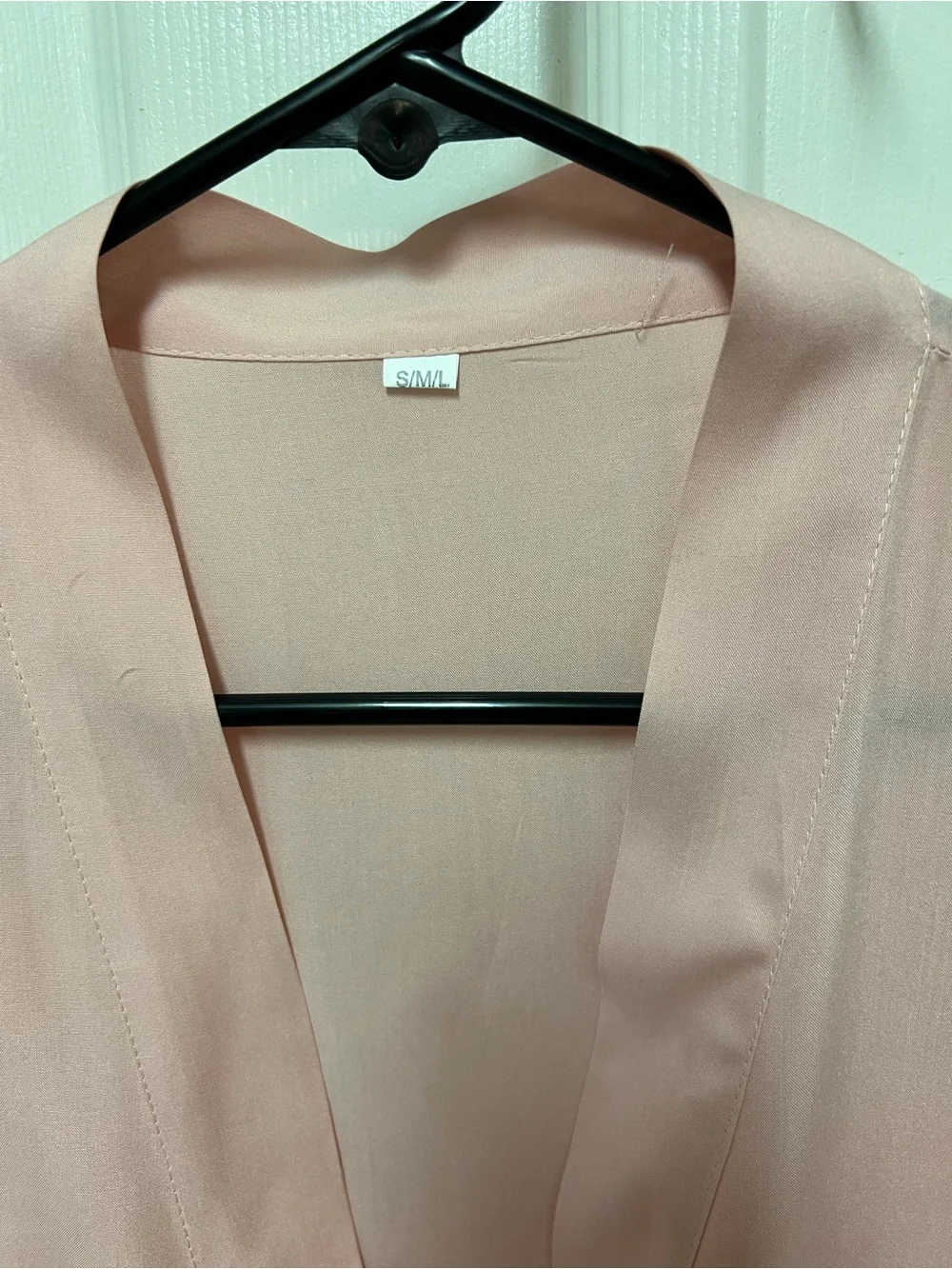 Unbranded Sheer Lace-Trim Robe - Blush Pink